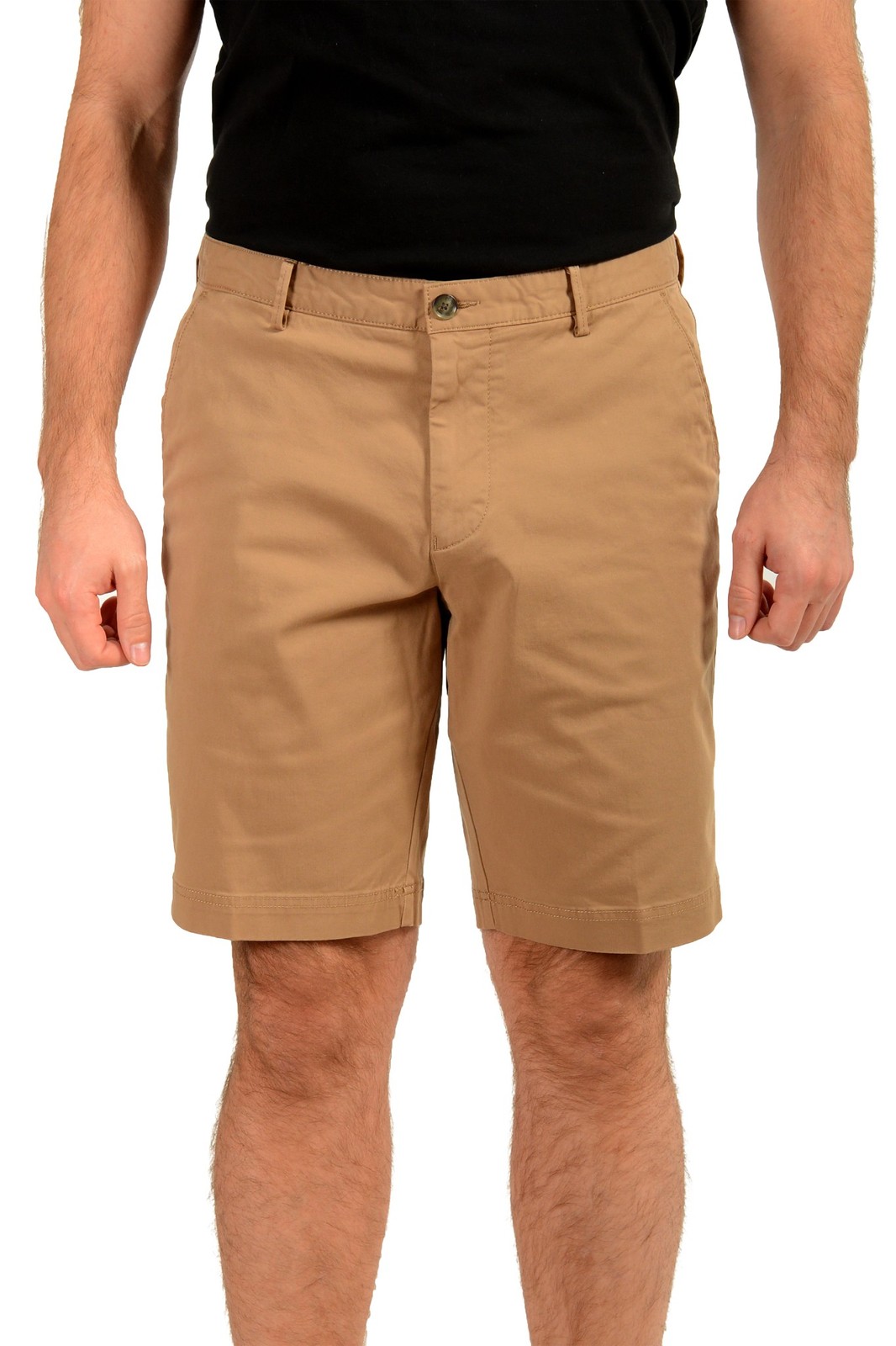 Hugo Boss Mens Slice-Короткие бежевые шорты с плоской подошвой спереди US 34R IT 50 14490₽