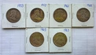 6 Vintage US Silver Franklin Half Dollar Coins 1953 1957 1961 1962 1963