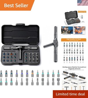 Compact Magnetic Ratchet Screwdriver Set with 24 Bits - Ultimate DIY Tool