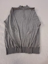 Peter Millar Sweater Mens Med Gray 1/4 Zip Pullover Cotton Cashmere Blend Golf