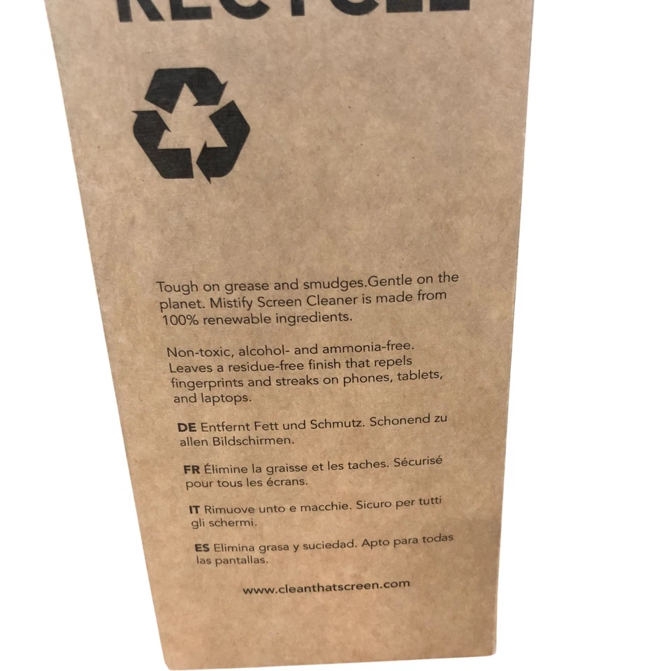 Mistify Natural Screen Cleaner Eco Friendly Non Toxic 500ml Spray with Cloths - Image 4 of 4
