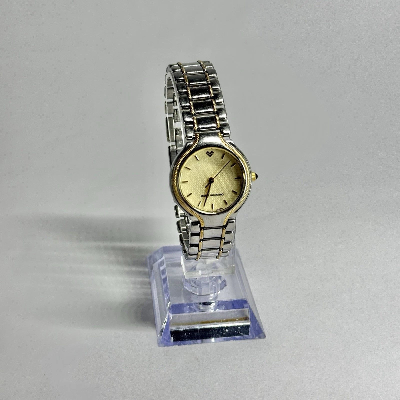 MARIO VALENTINO MV-021 Analog Silver Tone Women Vintage Watch W695 *WORKING