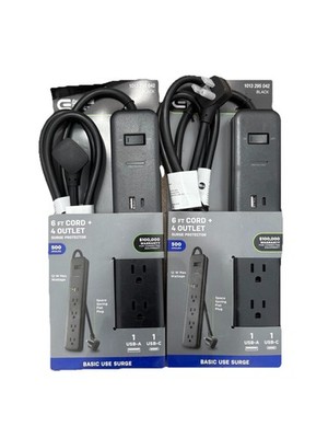 Commercial Electric 6 ft. 4-Outlet Surge Protector with 1 USB-A 1 USB-C Ports 2
