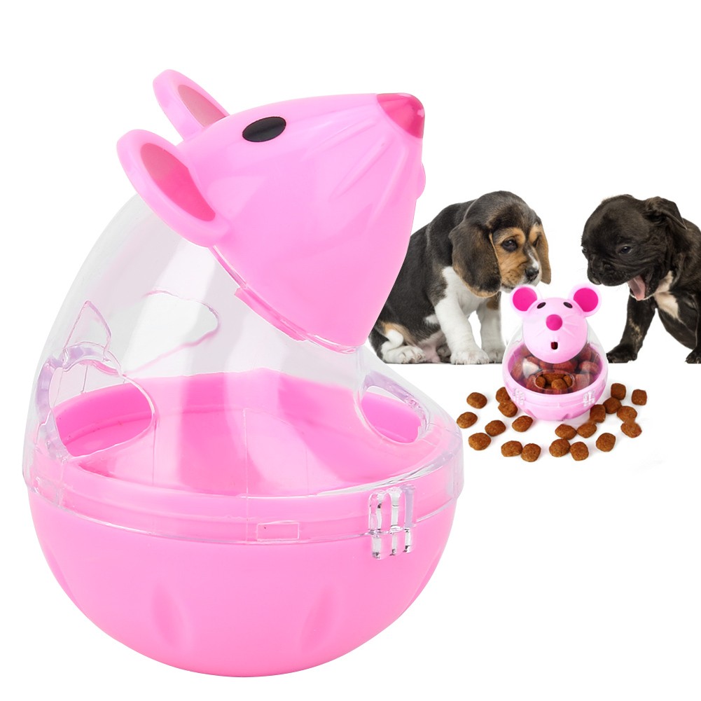 (Pink)Interactive Toy Pratical Cat Feeder Mice Cat Feeder Kitten For