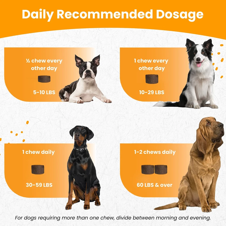 Glucosamina para Perros - 250 ct - Suplemento Masticables Suaves de Cadera y Articulaciones para Perros... Foto 4 de 4