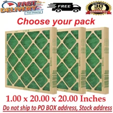 (4/12 Pack) Flanders Precisionaire Nested Glass Air Filter 20" x 20" x 1", Green