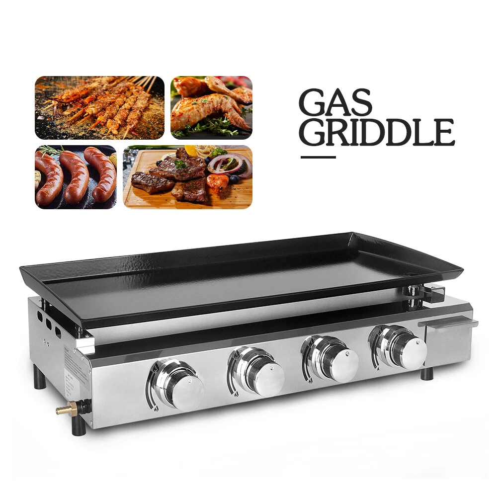 4Burners LPG Gas Enamel Griddle Grill Outdoor BBQ Gas Plancha Cooker CE Tabletop