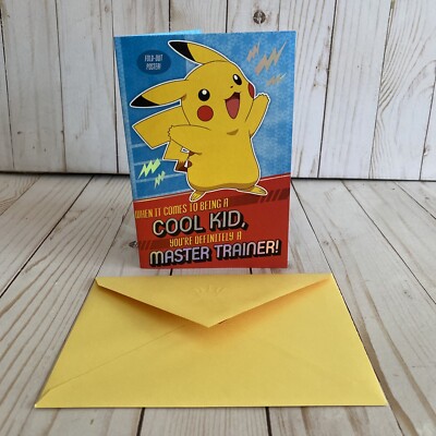 Pokmon Birthday Card Special Fold Out Poster Edition Pikachu Master  Trainer New | eBay