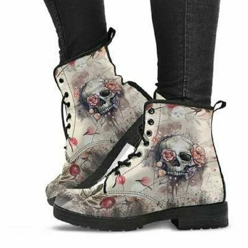 Damen Jack Skellington Schnee ANKLE Stiefel Warm Winter Schädel Martinshoes - Bild 25 von 29