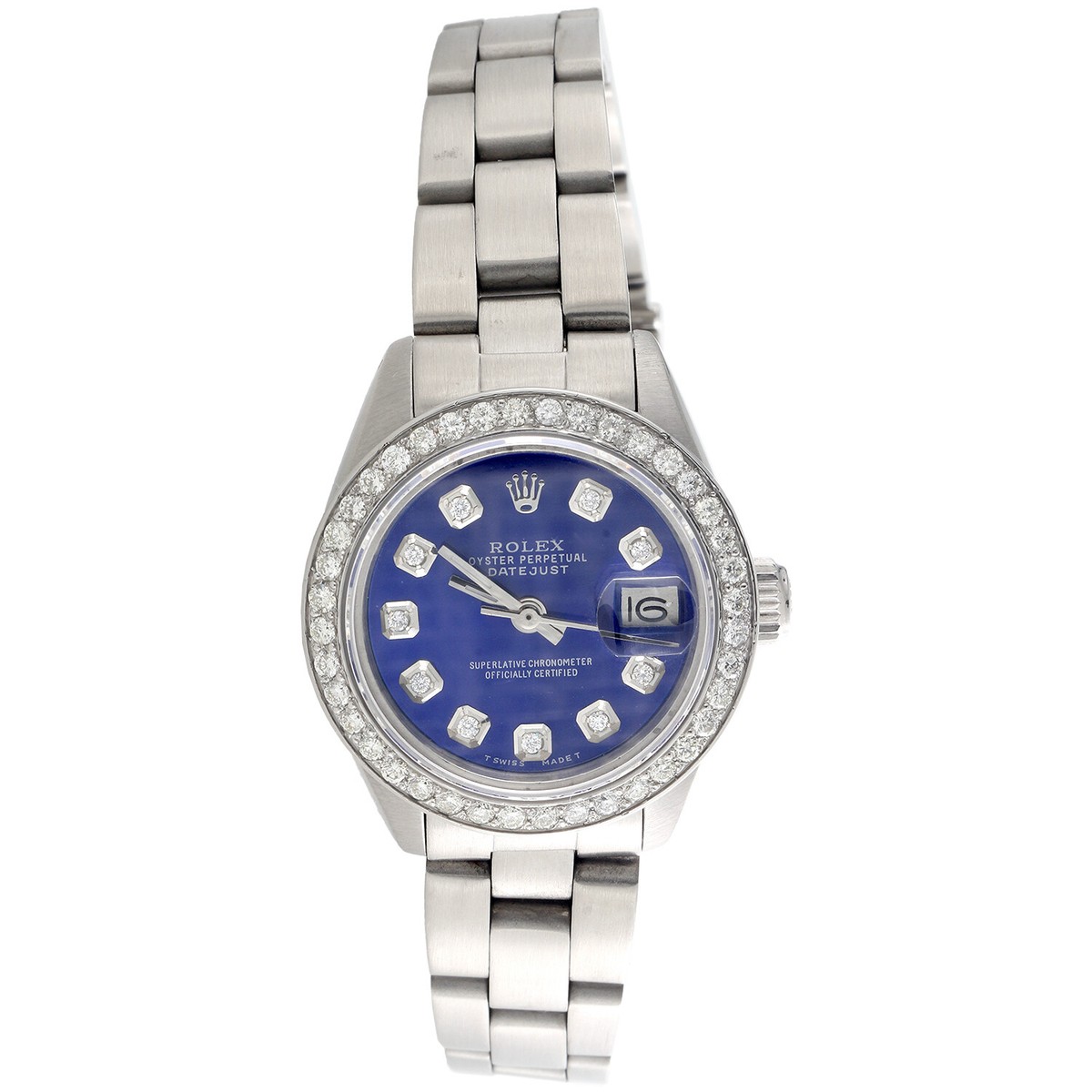 Rolex Oyster Perpetual 69173 Datejust Ladies Steel Diamond Watch 