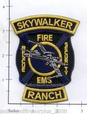 California - Skywalker Ranch CA Fire Rescue EMS Fire Dept Patch Star Wars v3