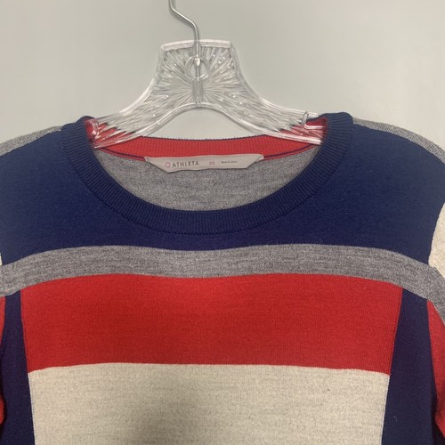 Maglione Athleta donna XS color block pullover manica lunga alto basso davanti - Foto 6 di 9