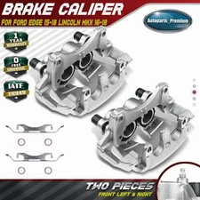 2x Front Side Disc Brake Caliper w/Bracket for Ford Edge 15-21 Lincoln MKX 16-18