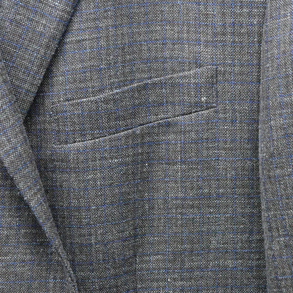 Ralph Lauren 46R Brown Plaid Wool Silk Linen 2 Btn Blazer Sport Coat Jacket - Image 4 of 4