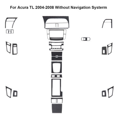 27Pcs For Acura TL 2004-2008 Carbon Fiber Full Interior Kit Cover Trim