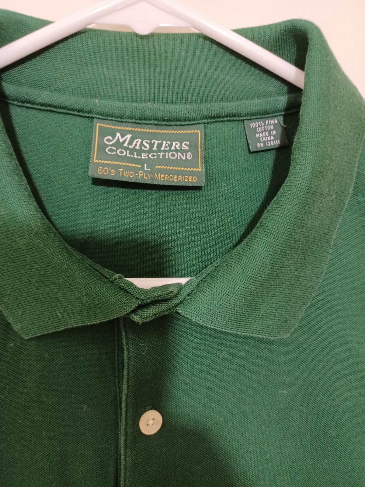 Masters Collection Solid Green Golf Polo Shirt Me… - image 2