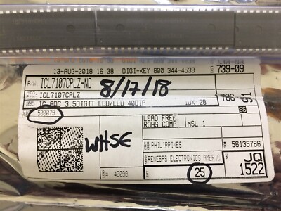 ICL7107CPLZ INTERSIL IC DISPLAY DRIVER 3.5DIGIT 40PIN PDIP ROHS 1 UNIT