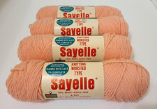 VTG Kmart Sayelle 4Ply Worsted Acrylic Yarn Light Peach 1016 4oz Lot of 4 Skeins