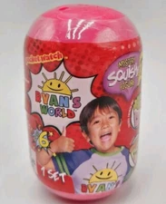New Ryan’s World Series 6 Mystery Squishy Figure Pink Egg Surprise Container 