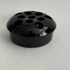 Vintage SMALL 2-3/4  Black Amethyst Glass Flower Frog