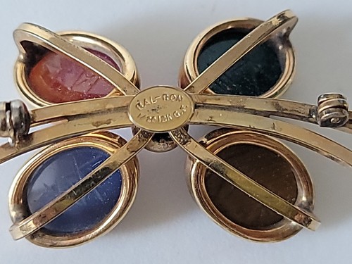Vintage Bal-Ron 12 kt GF Gold Filled Scarab Pin Brooch 2 3/8"W - Picture 6 of 7