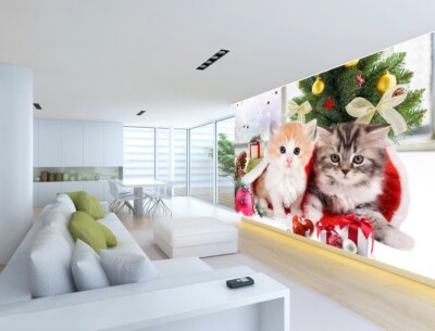 3D Painted Cats Animal ZHUA108 Wallpaper Wall Murals Removable Self-adhesive Ann