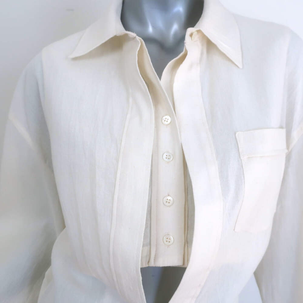 chinese dress ladies Jacquemus La Robe Baunhilha Layered Mini Shirtdress Ivory Hemp-Cotton –  Celebrity Owned