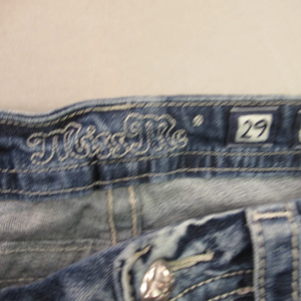 Pantalones de mezclilla Miss Me para mujer 29 bolsillos regulares azul ajustados corte bota Foto 4 de 4