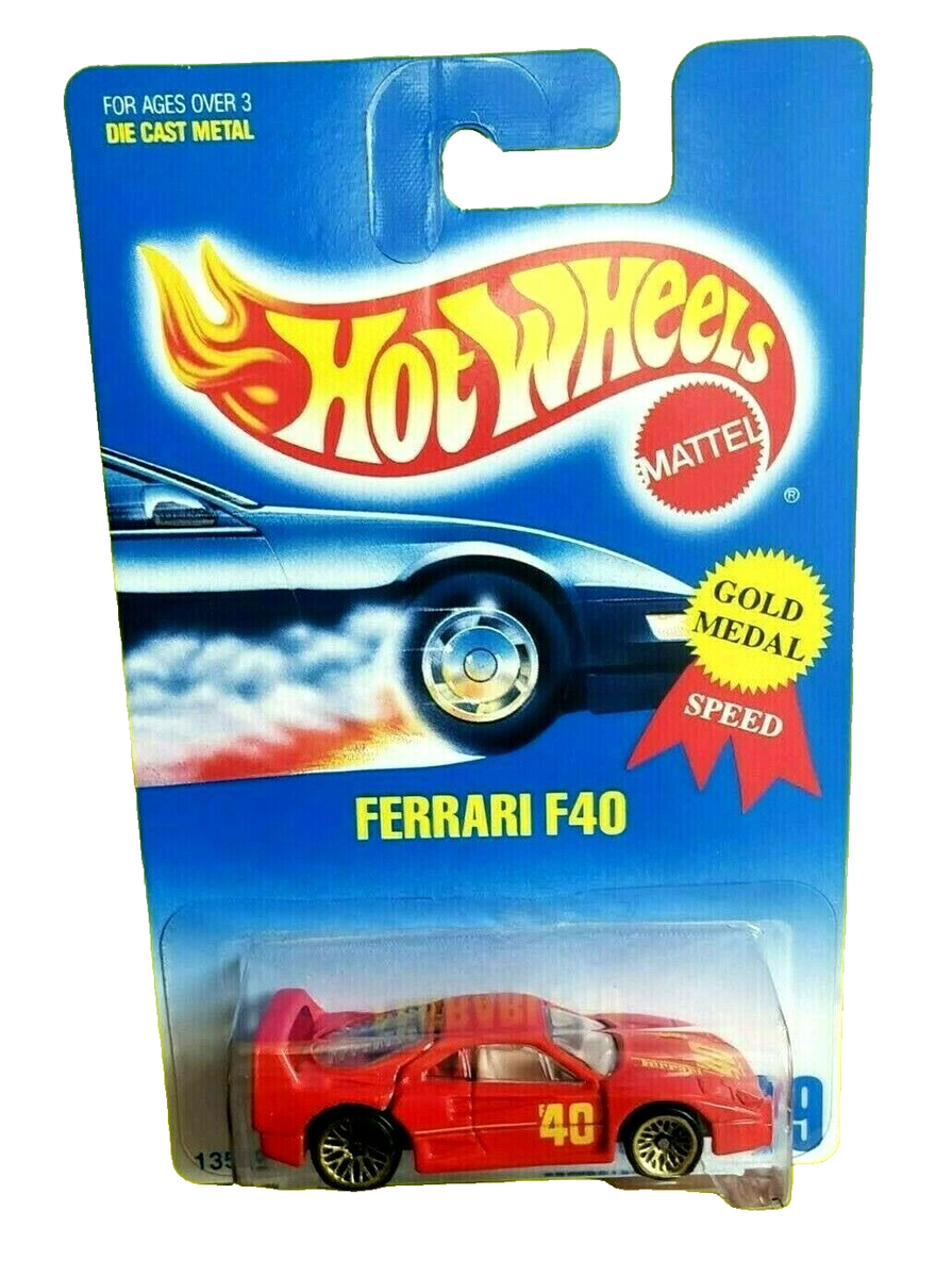 VINTAGE 1995 Hot Wheels FERRARI F40 #69 RED GOLD MEDAL SPEED