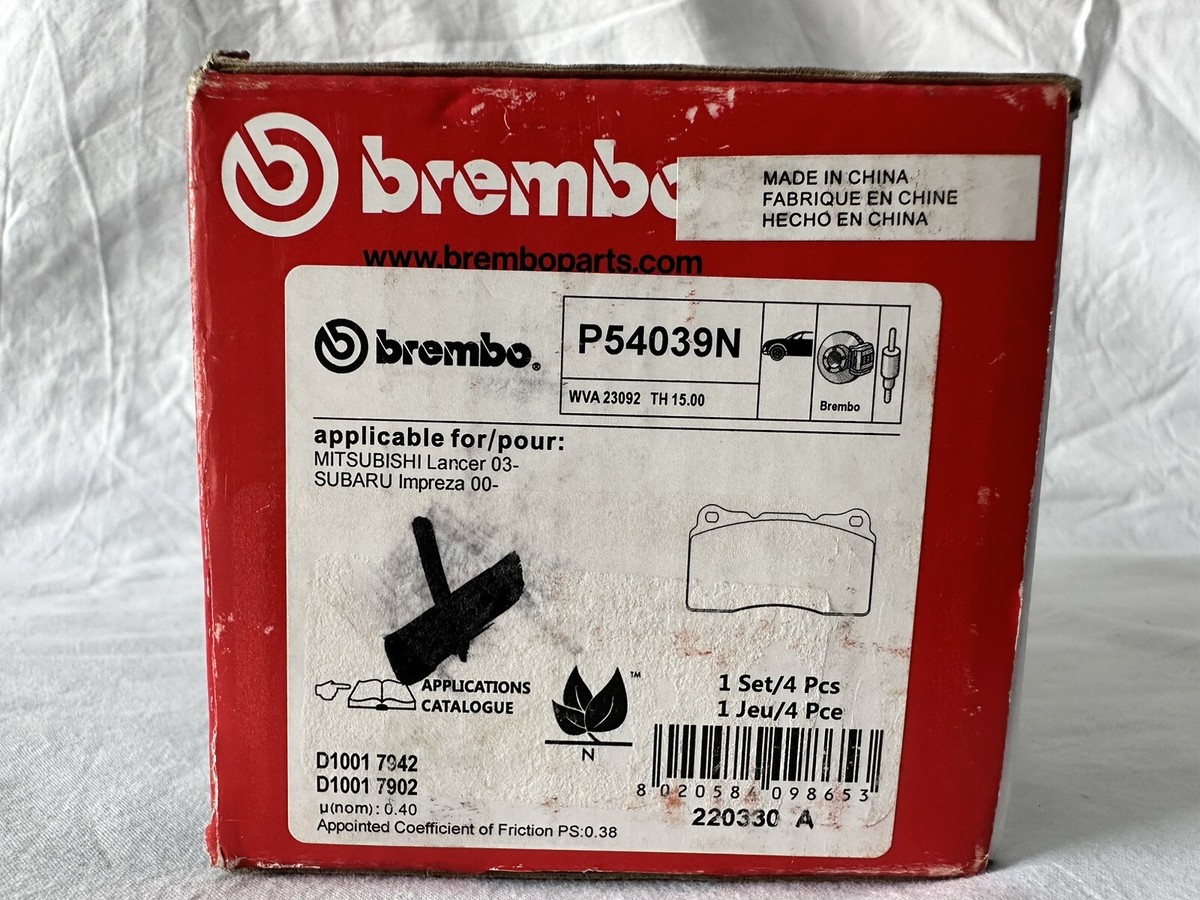 Brembo P54039N Ceramic Front Disc Brake Pads Mitsubishi / Subaru