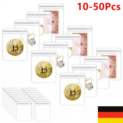 10-50Stk Klare PVC Münzhalter, einzelne Tasche Münze Flips Ärmel, individuell