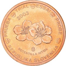 [#385621] Slovénie, Euro Cent, 2003, unofficial private coin, SPL+, Cuivre plaqu