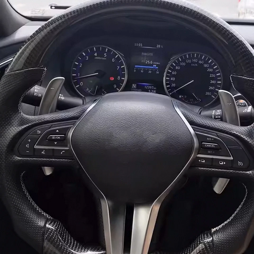 For Infiniti Q50 2014-2021 Matte Silver Steering Wheel Shift Paddle Shifter21YQi Foto 4 de 4