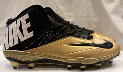 Nike Zoom Code Elite Black/Gold 3/4 Football Cleats Mens 18.  620499-020