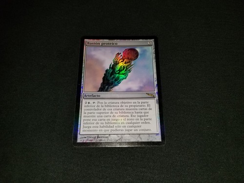 MTG 1x Mirrodin rare artifact HP Spanish FOIL Proteus Staff - ships w/ tracking - Picture 1 of 2