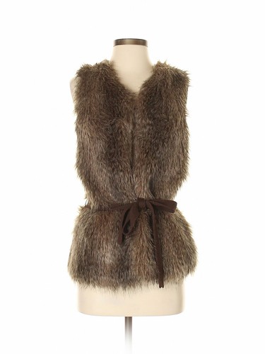 Women Brown Faux Fur Vest XS | eBay