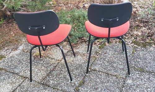 2x Vintage SE 68 Egon Eiermann Chair Hopsack Wilde Spieth Stuhl Rot 1979 - Bild 8 von 9