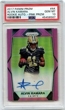 2017 Panini Prizm Alvin Kamara Pink Auto Prizm PSA 10 POP 12 New Orleans Saints