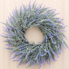 22'' Lavender Wreath for Front Door, Artificial Purple Spring Wreaths, Front ...