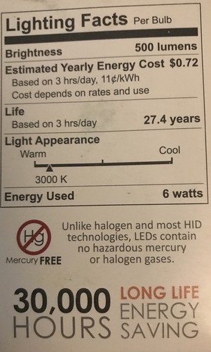 4-SUNLITE PAR20 500 Lumen Light Bulbs 3000k Warm White 6watt 120V Wide Flood NIB - Picture 5 of 5