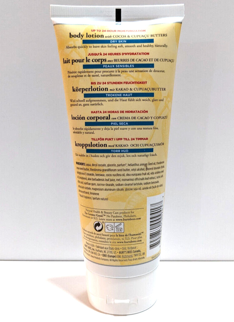 Burt's Bees - Body Lotion With Cocoa & Cupuacu Butter - Dry Skin - 170g