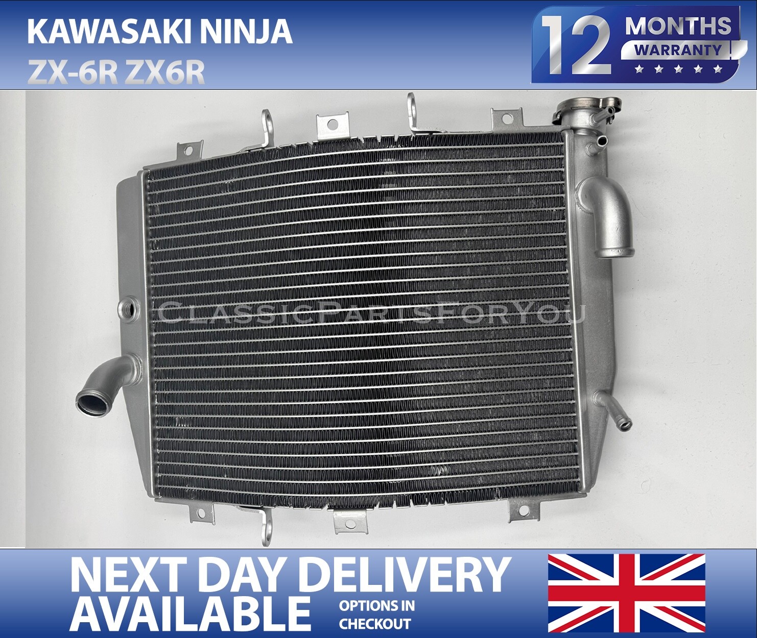 Radiator Cooler For KAWASAKI NINJA ZX-6R ZX6R 1998-2002 1999 2000 2001 98 99 00