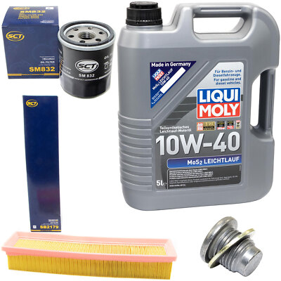 Motoröl Filter Set MOS2 10W40 5 Liter + Ölablassschraube für Dacia Logan Renault