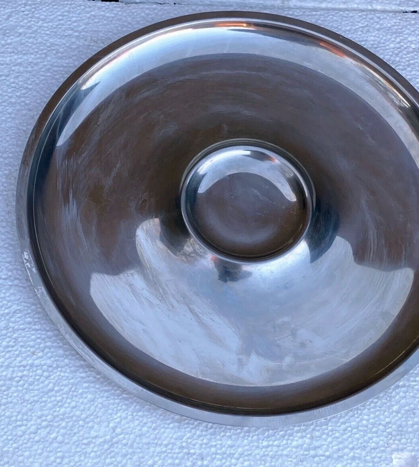 Vintage  Chip and Dip Platter Stainless Steel Tray 12”X 12” Made In Japan - Image 2 of 4
