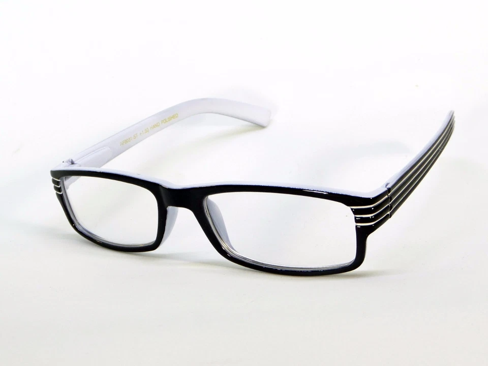 DG Eyewear Men Women Reading Glasses Small rectangle Readers Spring Hinge Black  - Image 4 of 4