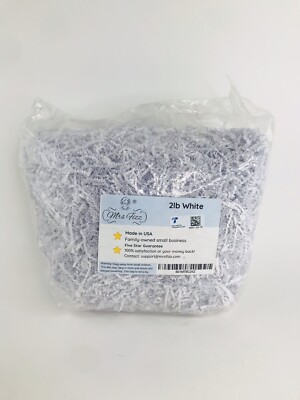 Mrs Fizz Crinkle Cut Paper Shred Filler Packing Filling Gift Baskets 2LB White