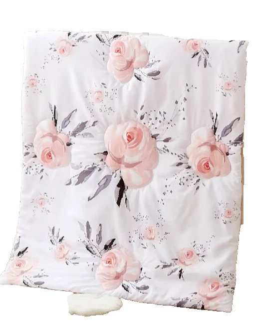 A9!¡GUAU! Manta Edredón Cuna Microfibra Flores Florales Rosa LN BEEWEED Foto 4 de 4