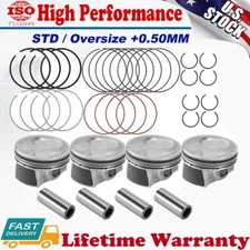 4x Piston & Rings Kit For Hyundai Kia Soul Forte 2.0L 14-18 STD/Oversize +0.50MM