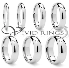 Men & Women Cobalt Chrome Ring Wedding Band - Size 4 to 14.5