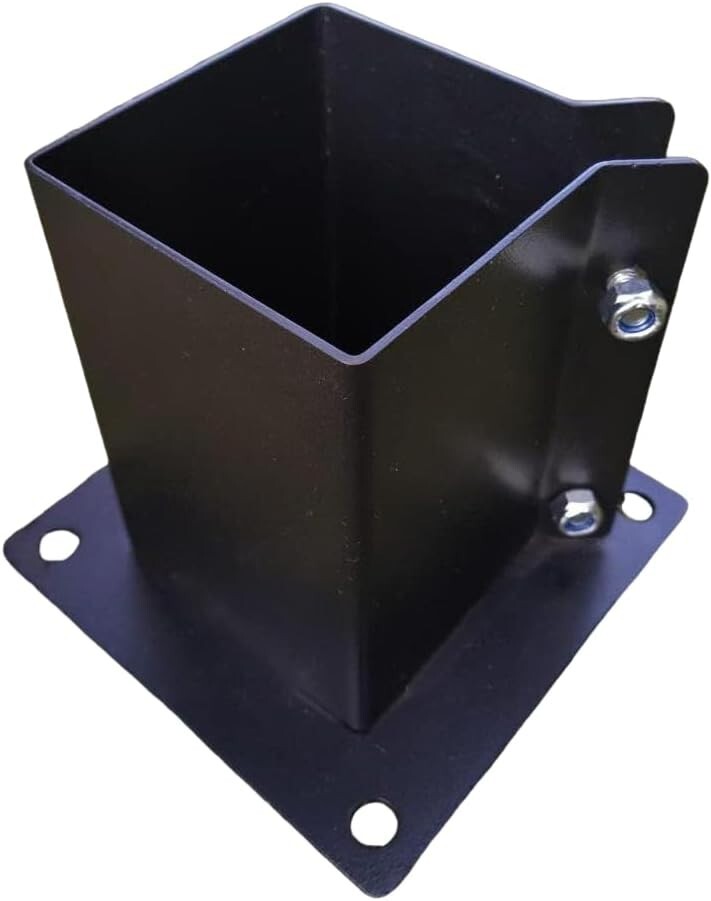 Deck Post Base Post Mounting Base, Wood Post Support Black Metal Post Bracket 6x